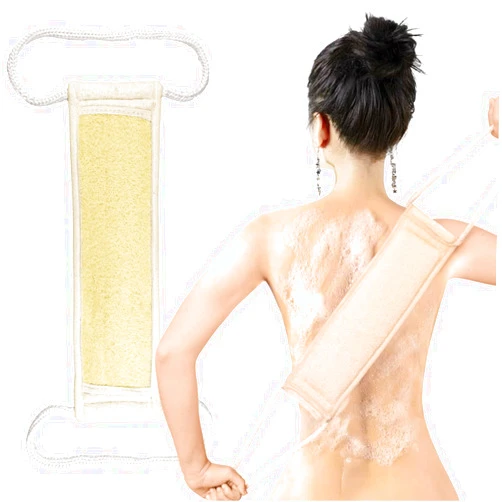 MINEROLL Exfoliating Loofah Back Scrubber, 100% Natural Loofah and Terry Cloth Materials, Loofah Sponge Back Scrubber, Bath Sponge for Men and Women’s SPA, Shower Body Massage for Deep Clean