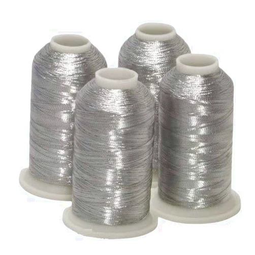 ThreadNanny NEW ThreadNanny 4 Silver METALLIC MACHINE EMBROIDERY THREAD CONES
