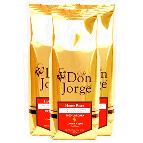 Cafe Don Jorge, House Roast, Medium-Dark Roast 8oz bag (Pack of 3)