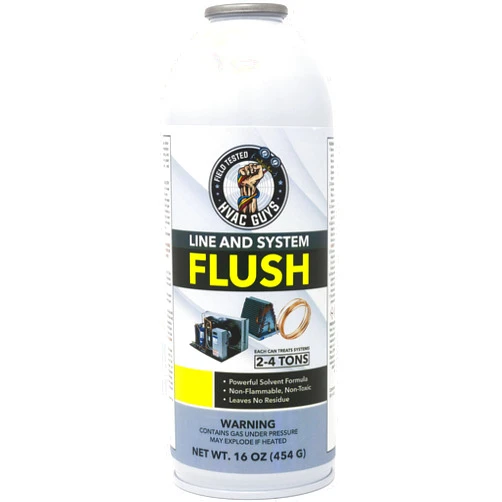 Leak Saver HVAC Guys Line and System Flush Can (1lb) for Systems 2-4 Tons, 140 PSI, Pressurized Solvent - Clean Line Sets and Components of AC Units, Refrigerators, Other Refrigerant-Based Systems