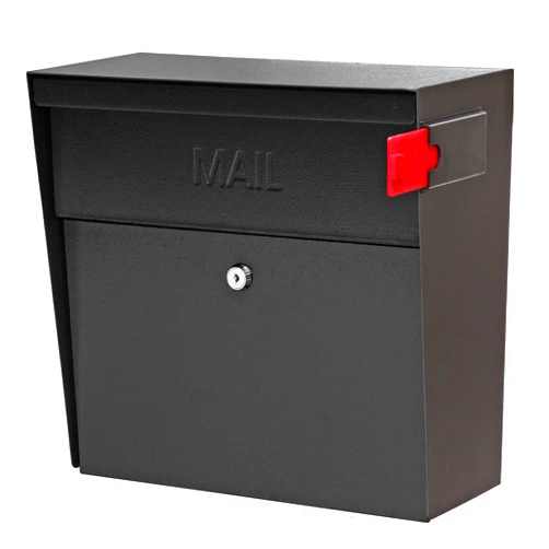 Mail Boss 7162 Metro, Black High Capacity Wall Mounted Locking Security Mailbox,Medium