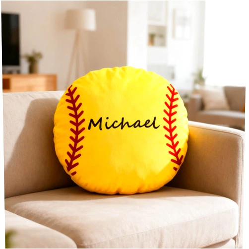 Springcos Personalized Softball Pillow with Name Number Custom Sports Pillows for Kids Senior Night Team Gift