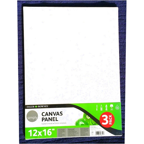 Daler Rowney Daler-Rowney Simply Canvas Panel, 12x16 inches, 3 Pack - Artist Canvas for Oil, Acrylic, Pouring & Mixed Media - 100% Cotton, Triple Primed