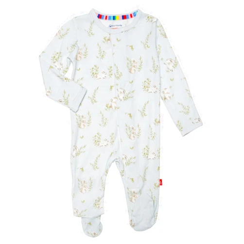 Magnetic Me Footie Pajamas - 100% Organic Cotton Baby Pajamas - Quick Magnetic Fastener Sleeper for Baby Boy and Girl