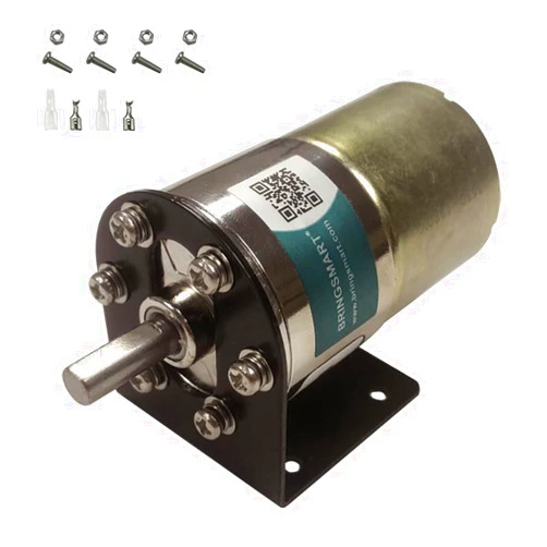 Bringsmart Micro DC 12V 10rpm Geared Motor 11.7kg.cm with Bracket Centric Ouput Shaft Gear Motor 37mm Diameter Gearbox Large Torque Reduction Motor