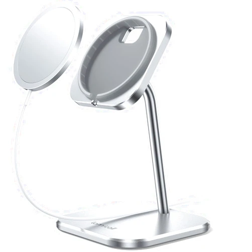 Lamicall Aluminum Phone Stand for Apple 25W MagSafe Charger - [Charger Not Included] 360° Rotation Adjustable Charging Holder Dock for Desk, Compatible with iPhone 16, 15, 14, 13, 12 Pro Max Plus