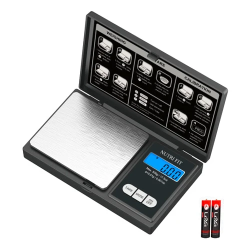 NUTRI FIT Gram Scale Digital Scale 0.01g Accuracy, 500g Small Pocket Scale Jewelry Scale, Weight for Food Ounces and Grams Kitchen Scale, Mg Scale for Powder Medicine Gold Weed, Portable