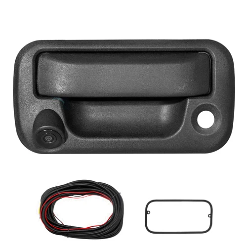 RED WOLF Tailgate Handle W/Reverse Backup Camera Replacement for 2004-2014 Ford F150, 2008-2016 F-250/F-350/F450/F550 Pickup Rear View Parking Camera RCA Connector Wide Angle Optional Guideline
