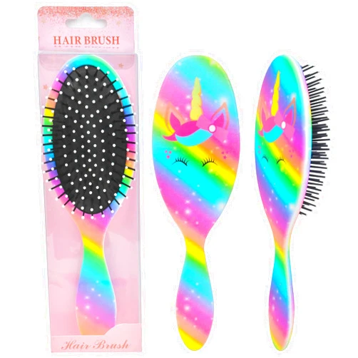 OlyPegic Toddler Detangling Brush for Curly Thick Hair - Pink Unicorn Pain-Free Comb and Hairbrush Set for Girls, Women