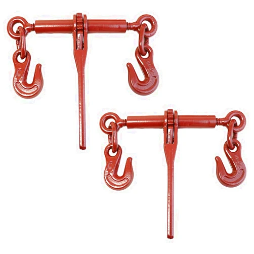BOXER 2 Pack Heavy Duty Ratchet Chain Load Binder with Forged Grab Hooks, ¼” – 5/16” - Chain Binder Tie Down - 2,600lbs WLL