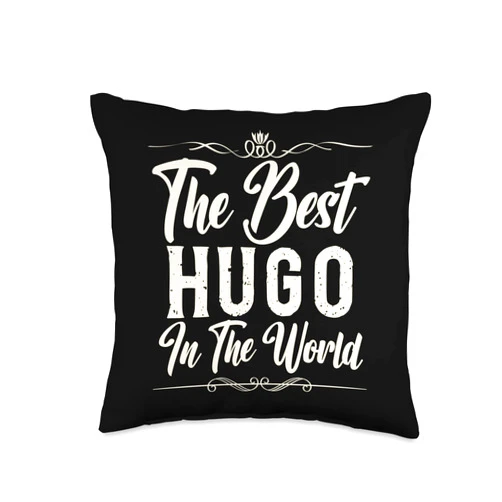 Excellent Person In The Universe The Best Hugo in The World Throw Pillow, 16x16, Multicolor
