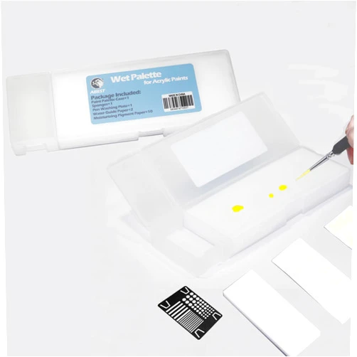 JOYABEST Wet Palette Moisturizing Tray Miniatures Paint Pallet Pigment Palette for Acrylic Paints, Miniature Craft Painting Coloring Tool