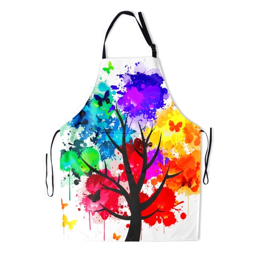 Granbey Artist Painting Apron with 2 Pockets Painters Art Aprons Gifts for Women Men Butterfly Kitchen Smocks