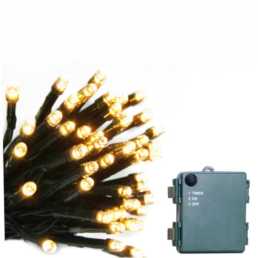 C APPOK Battery Operated String Lights with Timer - Christmas Outdoor String Lights - 50 LED Waterproof String Light for Xmas Tree Wreath Garland,Indoor, Holiday Party, Home Decoration, 33Ft, Warm White