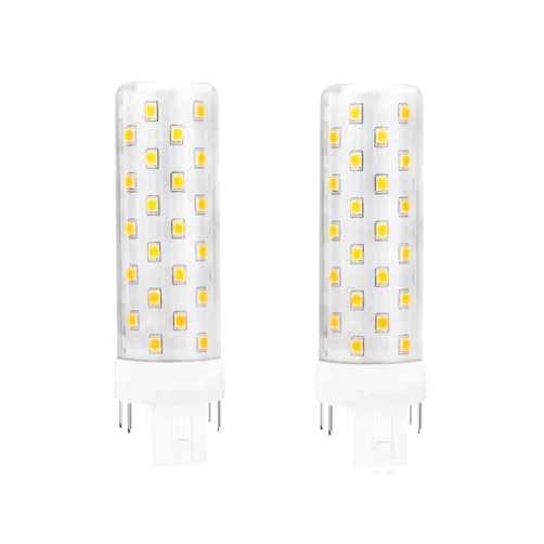 Makergroup GX24Q 4-Pin Base LED Light Bulbs, Neutral White 4000K, 13W 18W 26W Compact Fluorescent CFL Bulbs Replacement in Bathroom Vent Fan, Kitchen Hood 10W 2-Pack, (Ballast Removed Required)