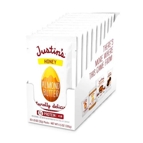 Justin's Honey Almond Butter Squeeze Packs, Gluten-free, Non-GMO, Sustainably Sourced, 1.15 Ounce (10 Pack)