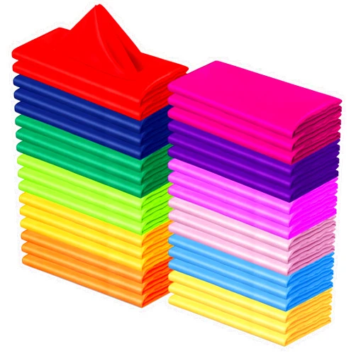 Yaomiao Set of 36 Multicolor Cloth Napkins Polyester Dinner Napkins Cloth Fall Thanksgiving Washable Napkins Bulk for Wedding Party Holiday Banquet Supplies(Multi Colors, 20 x 20 Inch)
