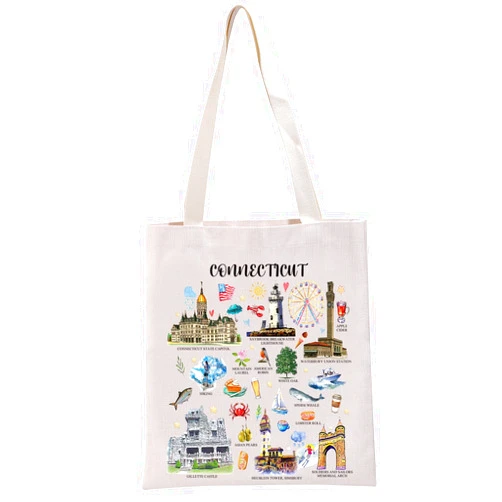 G2TUP Connecticut Gift Tote Bag - Lover's Travel Souvenir Handbag