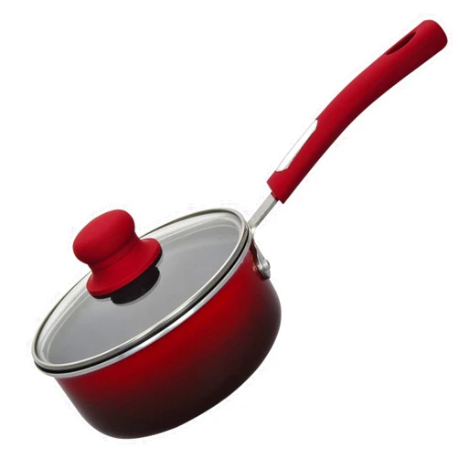 Hamilton Beach Saucepan 2.5 Quart Red, Nonstick Saucepan with Heavy-Duty Soft Touch Bakelite Handle & Glass Lid | Ergonomic Design - Multipurpose Use | Durable, Rustproof