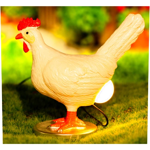 WJNYZWBW Chicken Egg LED Night Light, Lifelike Resin Chicken Table Lamp with USB, Warm Light Easter Christmas Birthday Gift