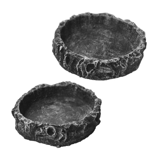 OperSeven 2 Pack Reptile Water Dish Reptile Water and Food Bowls Reptile Feeding Dish,Breadworm Feeding for Leopard Gecko Lizard Spider Scorpion Chameleon (2Pcs Round)