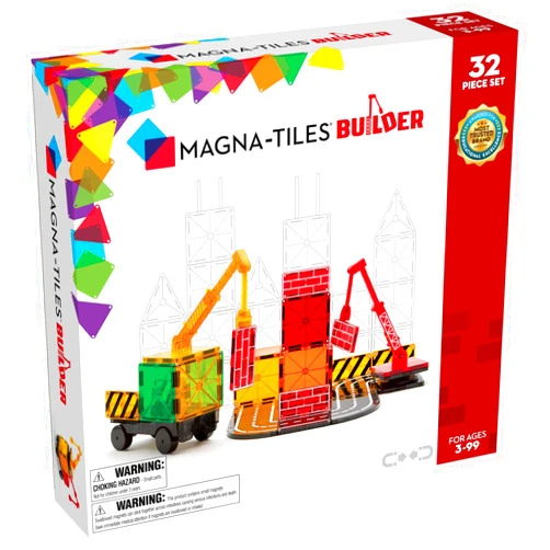 MAGNA-TILES Builder 32-Piece Magnetic Construction Set, The ORIGINAL Magnetic Building Brand