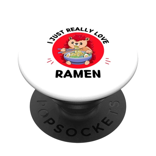 Kawaii Hedgehog I Just Really Love Ramen Kawaii Cute Hedgehog I Just Really Love Ramen Lover PopSockets Swappable PopGrip