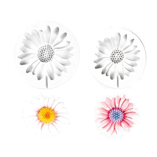 KALAIEN 2Pcs Chrysanthemum Flower Silicone Mold for Fondant Cake Decorating,Chocolate,Sugarcraft, Candy Cake Decoration Clay,Soap Crafting Projects