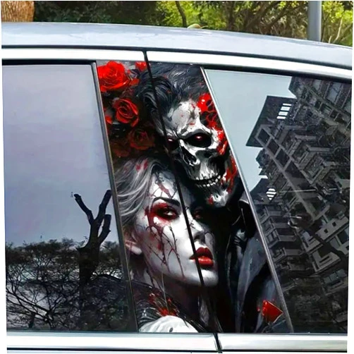PLIVI Vinyl Car Stickers and Decals, Waterproof B-Pillar Sticker, Personalized Vehicle Door Pillar, Scratch Cover, Sun Protection, Long-Lasting Auto Accessory (02)