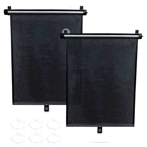 Sfee Car Window Shade for Side Windows, 2 Pack Sun Shade Retractable for Car Blocks Heat and UV Rays Glare Protection Roller Sunshade Visor for Baby, Kids, Pets, Passengers