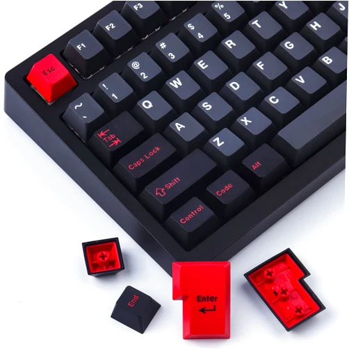 Hyekit Keycaps 172 Keys Custom Keycaps Double Shot ABS Keycap Set 6.25u 7u Cherry Profile for Cherry Gateron MX Switches Mechanical Keyboard (Evil Dolch)
