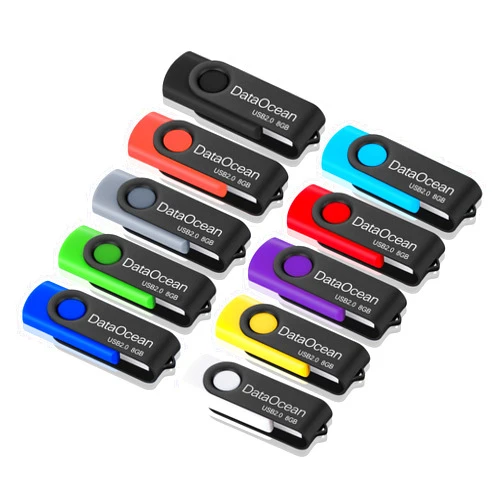 DataOcean 10 Pack 8GB USB 2.0 Flash Drive Memory Stick Thumb Drives (8GB X 10 Mixed Colors)