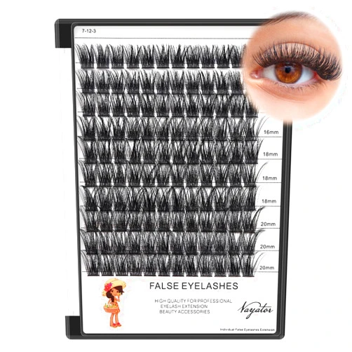 Vayator →VAYATOR Lashes Mixed Kit/False Lashes Lash Bond & Seal Kit Multiple styles To Choose 8-20mm Mix D Curl/DD Curl Makeup Cluster Grafting Eyelashes Individual Extension (C#16-18-20mm Mixed)