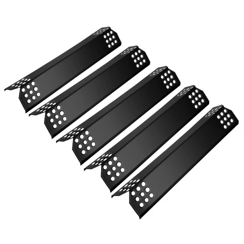 Unicook 14.56 Inch Grill Heat Plates Replacement Parts, Porcelain Grill Burner Covers Compatible for Grill Master, Nexgrill, Charbroil, Thick BBQ Heat Shields Tents, Flame Tamer for Gas Grill, 5 Pack