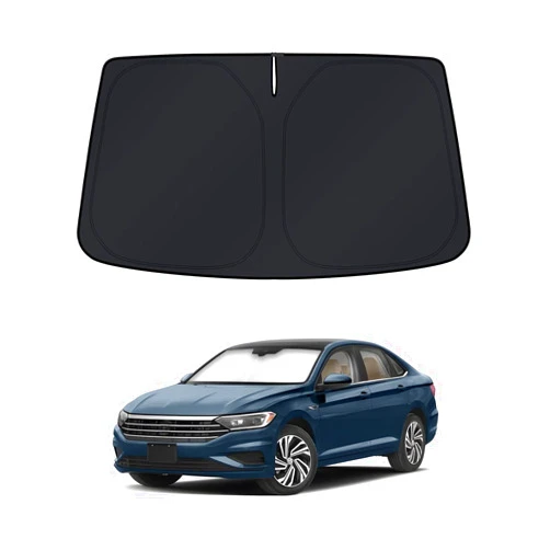 KUST Windshield Sun Shade for Volkswagen VW Jetta Accessories 2019-2024 2025 Window Shade Sun Visor Cover Foldable Blocks UV Rays Keep Your Car Cooler