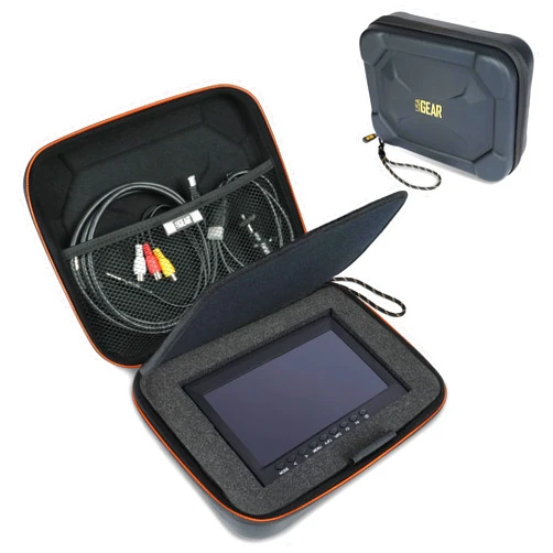 USA GEAR Camera Monitor Case - Portable Monitor Hard Case with Foam Interior, Water Resistant Exterior Compatible with Neewer 7 Inch, Feelworld DSLR Camera Field S55 V3, Atomos Ninja V & More