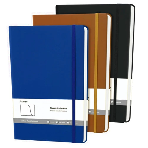 COMIX 3 Pack B5 Lined Journal Notebooks, 240 Pages, 8.5 x 11 Inches, Black, Hardcover Journaling Notebooks for Men & Women- Fits for Office, Business, School, Notes Taking & Writing