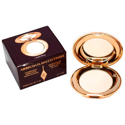 Charlotte Tilbury Mini Airbrush Flawless Finish Setting Pressed Compact Makeup Face Powder for Women - 1 Fair