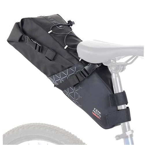 KEMIMOTO 13L Bike Saddle Bag - Waterproof Large Capacity Bike Seat Bag Adjustable Bikepacking Bicycle Bag Cycling Storage Accessories for Mountain Road Bike
