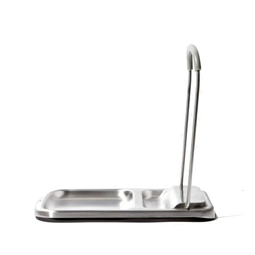 OXO Spoon Rest with Lid Holder, 3x4x1in, Stainless Steel