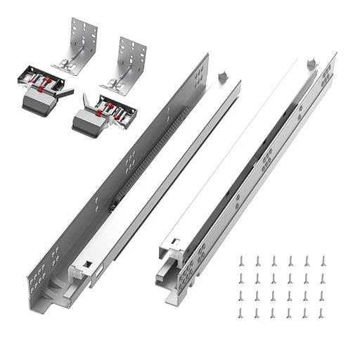 VVENACE 1 Pair Soft Close Undermount Drawer Slides 12 15 18 21 inch Bottom Mount Full Extension Drawer Rails Glides 100lb Load Capacity with 3D Locking Devices, Rear Mounting Bracket and Screws