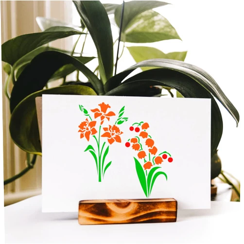 LYMSSESS Daffodil Bell Flower Stencils for Painting on Wood 6