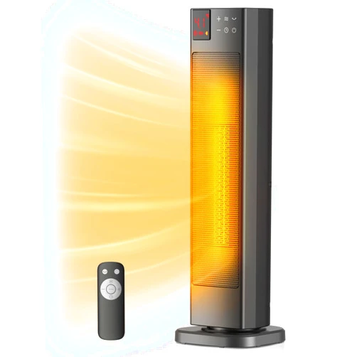 PELONIS Oscillating Ceramic Tower Indoor Space Heater for Home with Oscillation, Programmable Thermostat & ECO Mode, 12H Timer & Remote Control, Safety Protection, 23 Inches, 1500W, PHF15RSAPH23