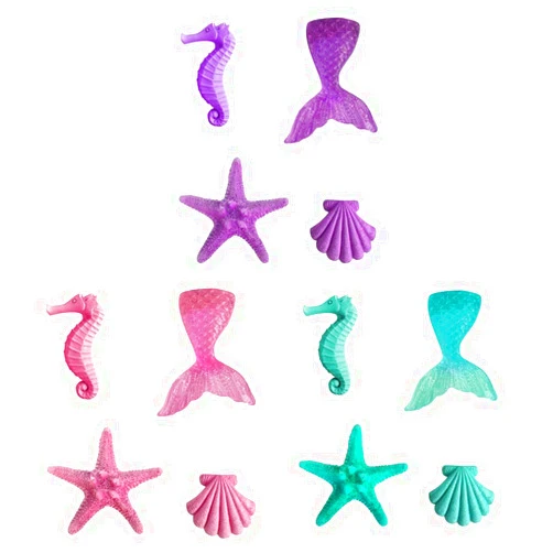 Dicanence 12 Pcs Sea Creatures Sea Shells Star Mermaid Tail Cake Topper for Mermaid Under the Sea Themed Theme Birthday Party Baby Shower Wedding Cake Decorations