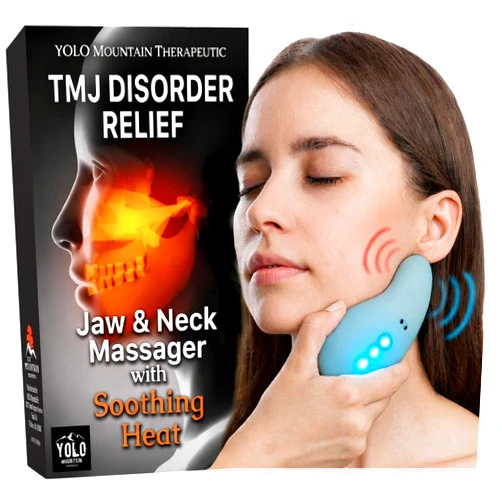 Yolo Mountain Therapeutic™ Premium TMJ Relief Massager – Heated Jaw & Neck Massager w/ 10 Precision Vibration Modes, Waterproof Electric Masseter Therapy Device for Jaw Pain, Tension & Bruxism Relief