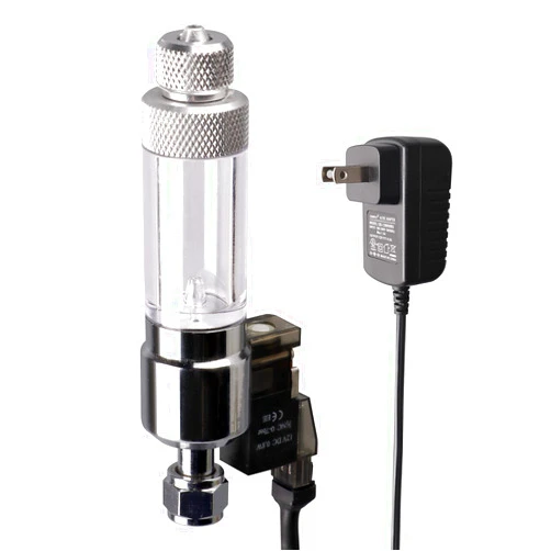 Clscea CO2 Bubble Counter with Solenoid Valve and Check Valve for CO2 Generator Regulator Planted Aquarium Screw Connection