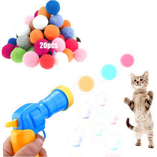 Kalimdor Cat Toy Ball Launcher,Interactive Cat Toys for Indoor Cats Adult Cats with 20Pcs Plush Balls, Kitten Toys Indoor cat Exercise,Cat Outfit