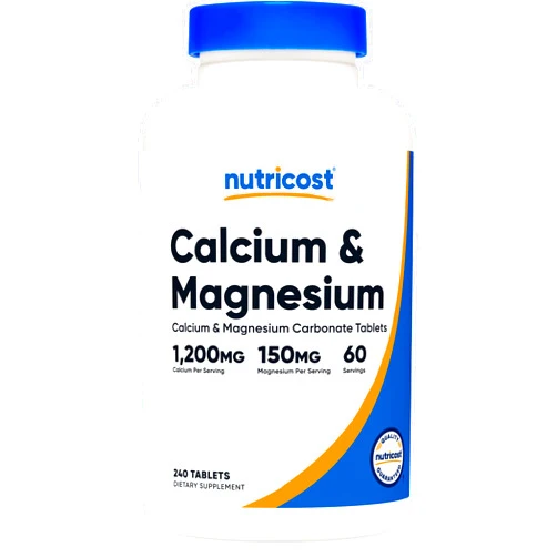 Nutricost Calcium & Magnesium Carbonate 240 Tablets, 1200mg of Ca & 150mg of Mg per Serving, 60 Servings- Gluten Free, Non-GMO