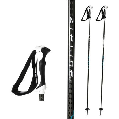 Zipline Ski Zipline HEX 16.0 Carbon Graphite Weave Ski Poles – Lightweight, Durable, All-Mountain Adventures – Ergonomic Grip, Freestyle - Alex Ferreira Poles