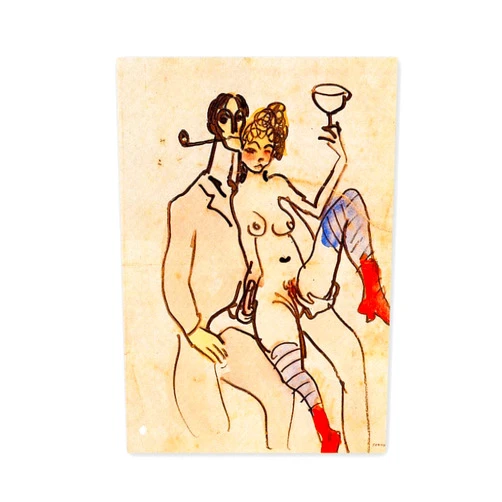 JZSDGB Angel Fernandez de Soto with woman by Pablo Picasso Canvas Wall Art Famous Paintings Print on Canvas Reproduction Fine Art Oil Paintings Landscape Picture 30x42cm(12x17in) Frameless